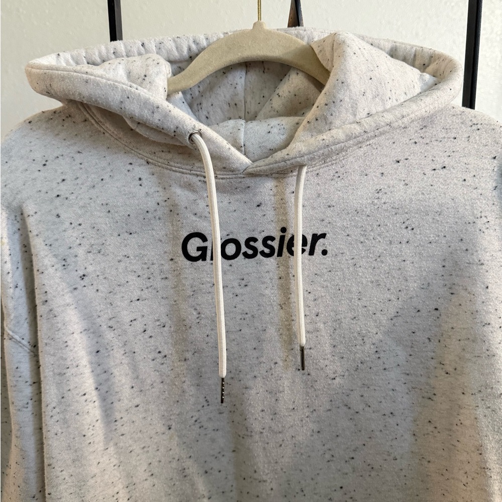 Glossier Light Gray Terrazzo Hoodie